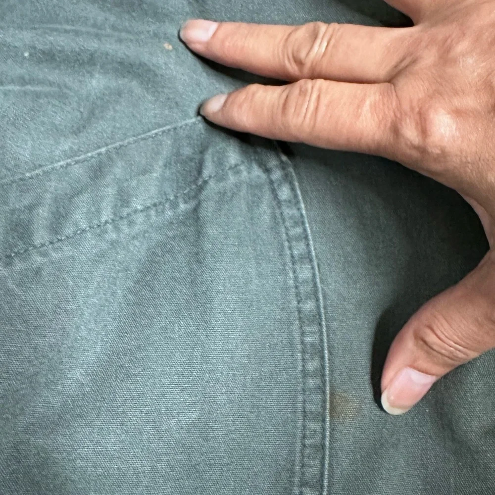 VINTAGE Eddie Bauer Chore Jacket Men L Green Goose Down Removable Liner Dad coat - Picture 14 of 16